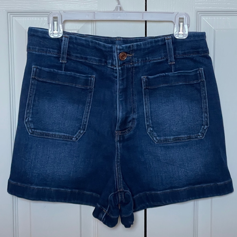 LC Lauren Conrad Jean Shorts, High Rise, Dark Blue Denim, Size 8